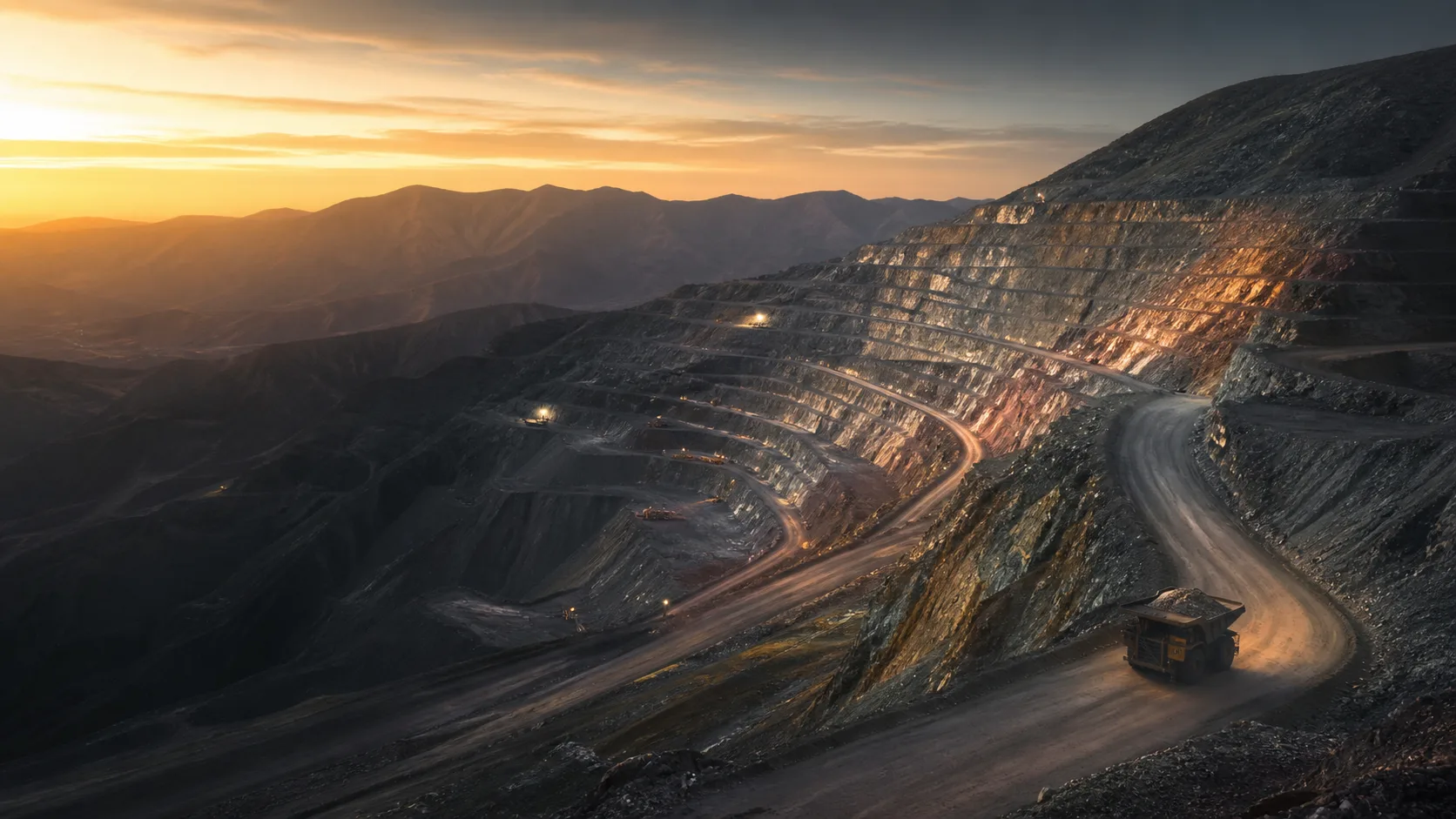 Vanterra open-pit mining operation at dawn